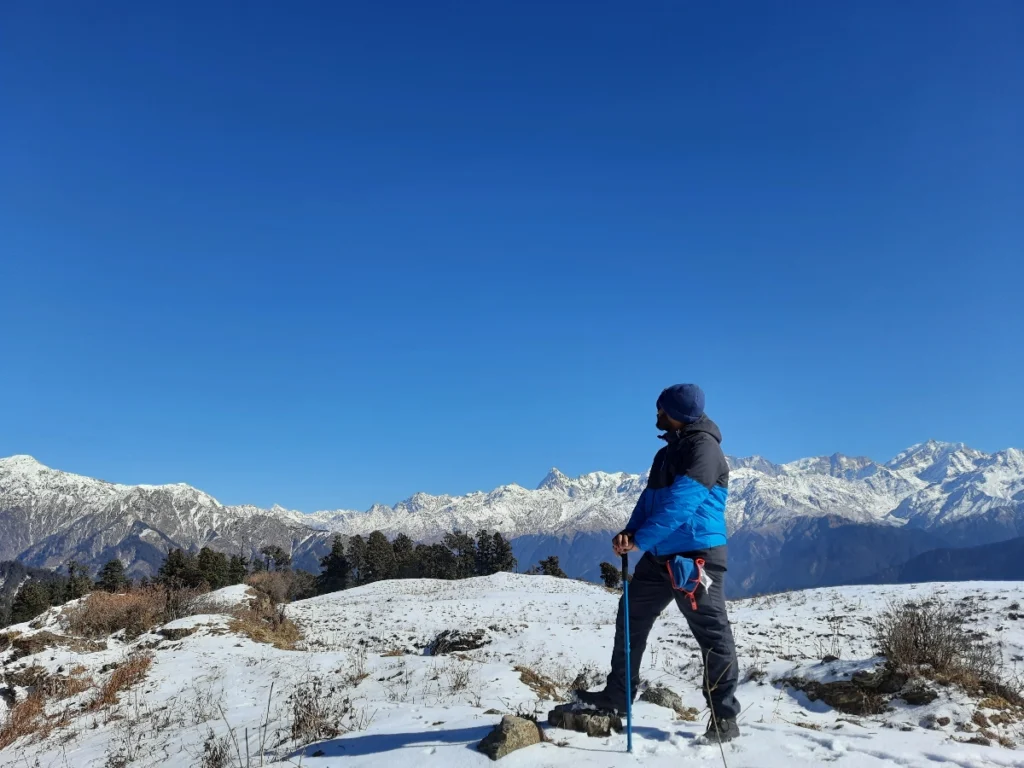 snow view from Dayara Bugyal Trek