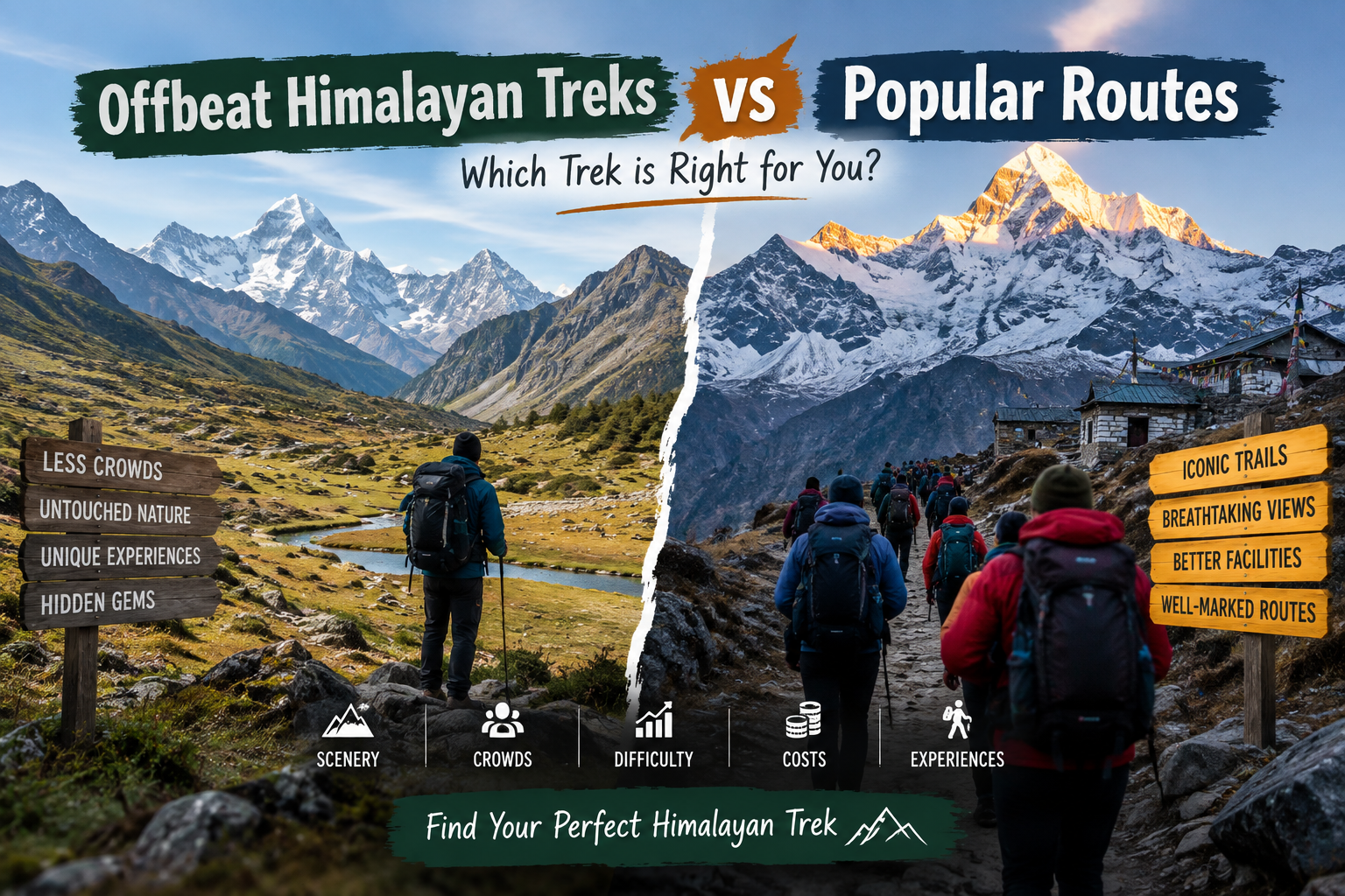 offbeat himalayan treks vs popular routes